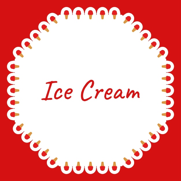 Border with Ice Cream for banner poster and greeting card