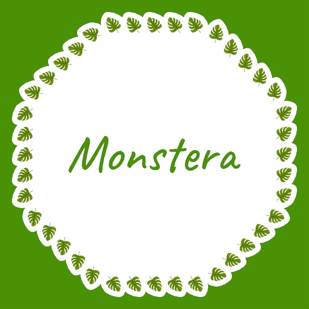 Bordo con monstera per poster banner e biglietto di auguri