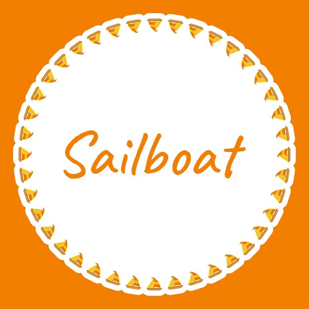 Border with sailboat for banner poster and greeting card