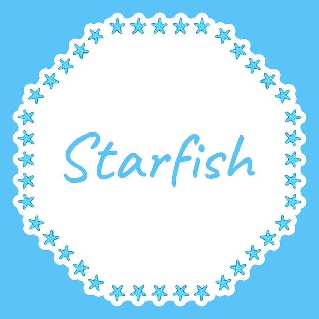 Border with Starfish for banner poster and greeting card