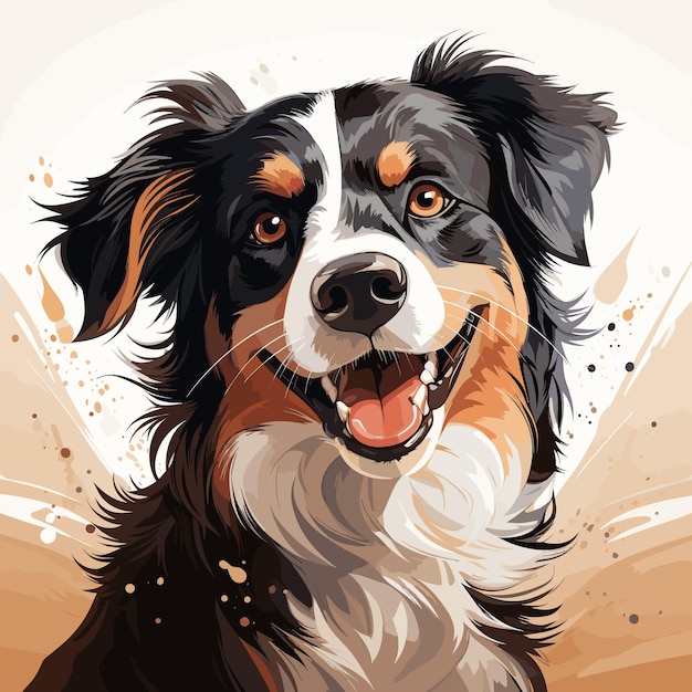 Vector bordercollie hond kunst