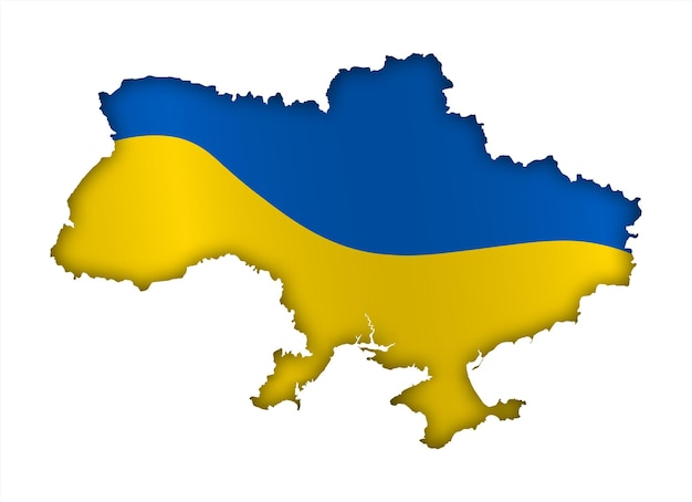 Borders Of Ukraine in colors of national Ukrainian flag Independence Day Basis of festive banner layout Vector on a white background