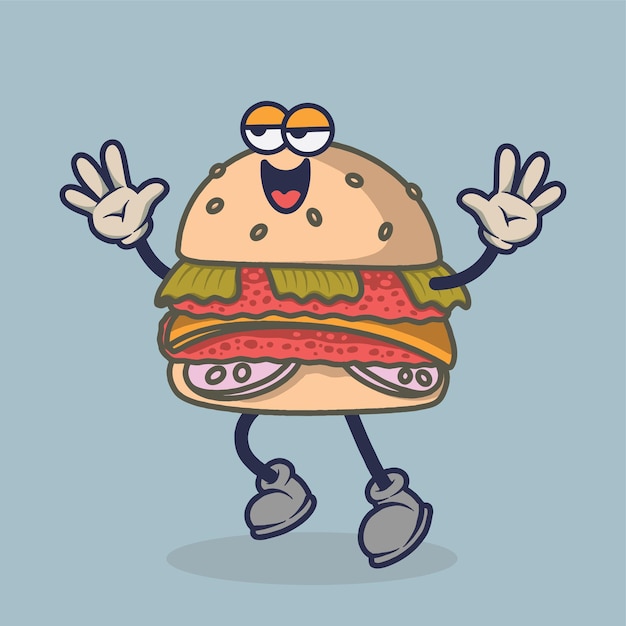 Bored Burger met blije gezichtsuitdrukking sticker.