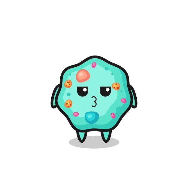 The bored expression of cute amoeba characters