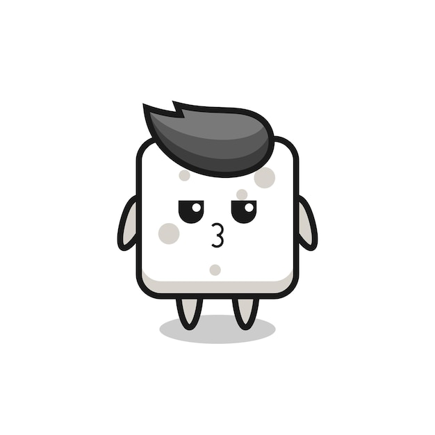 Vector the bored expression of cute sugar cube characters