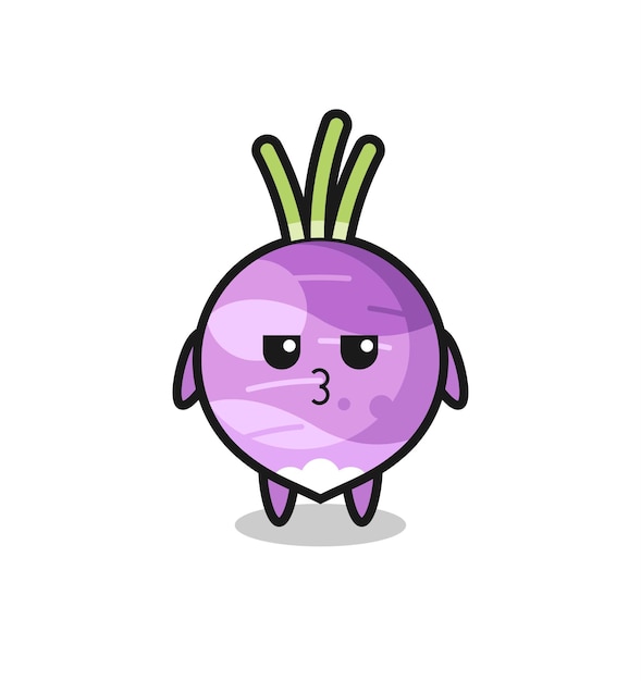 The bored expression of cute turnip characters
