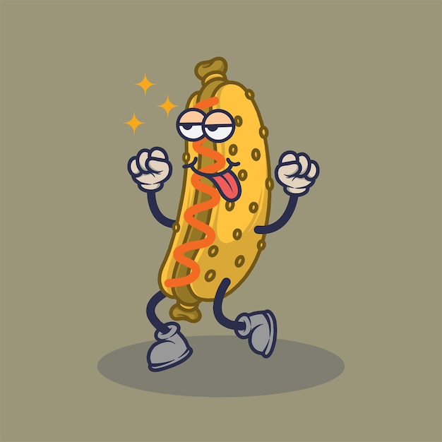 Bored Hotdog with teasing face expression sticker.