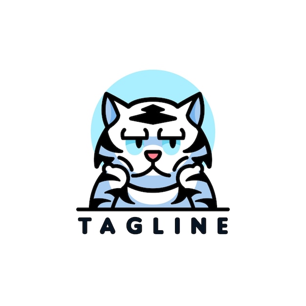 Boring Tiger logo design template with cute details