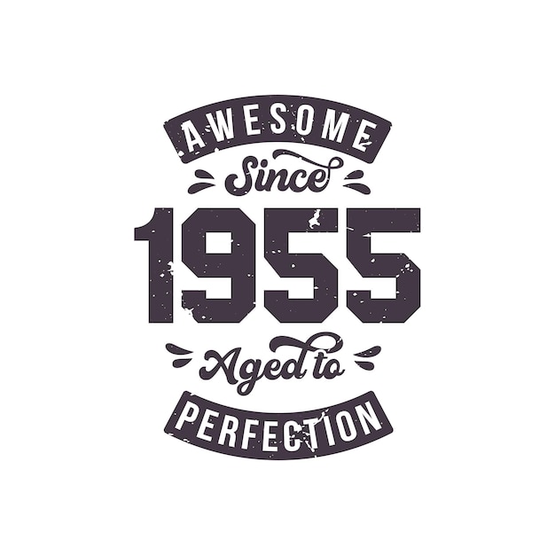 Born in 1955 Awesome Retro Vintage Birthday Awesome since 1955 Aged to Perfection