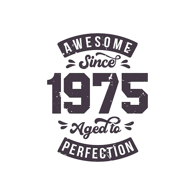 Born in 1975 awesome retro vintage birthday awesome since 1975 aged to perfection