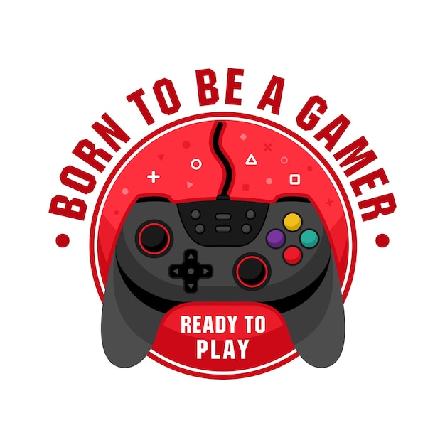 Retro games born to play controller design logo