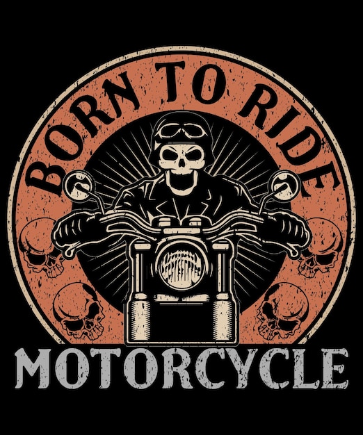 Nato per guidare la motocicletta moto t shirt design