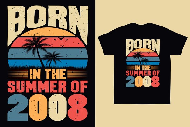 Premium Vector | Born in the summer of 2008 born in summer 2008 vintage ...