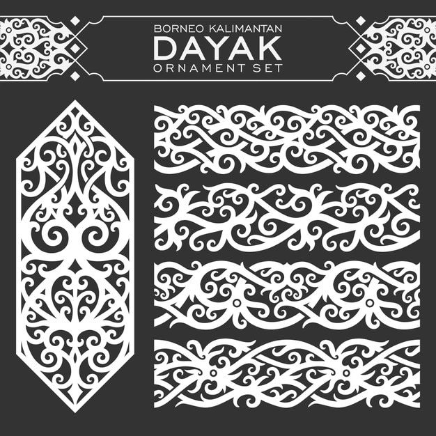 Borneo Kalimantan Dayak Ornament Set