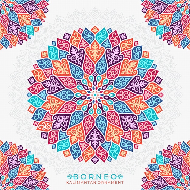 Vector borneo kalimantan ornament mandala style