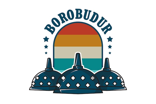 Borobudur tempel logo vector illustratie