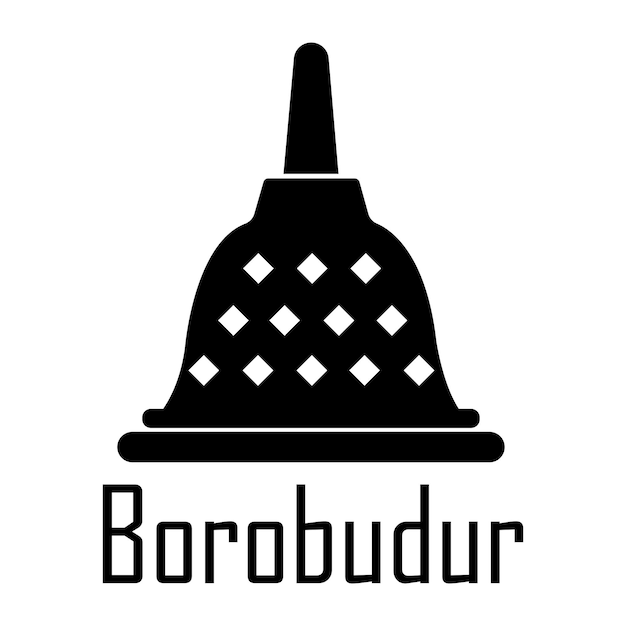 ベクトル ボロブドゥール寺院アイコン ロゴ ベクター デザイン テンプレート