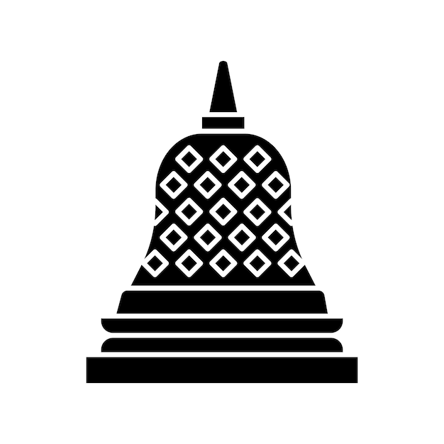 Borobudur temple icon vector on trendy style for design and print