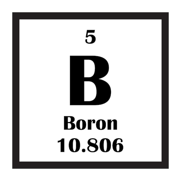 Vector boron chemical element icon