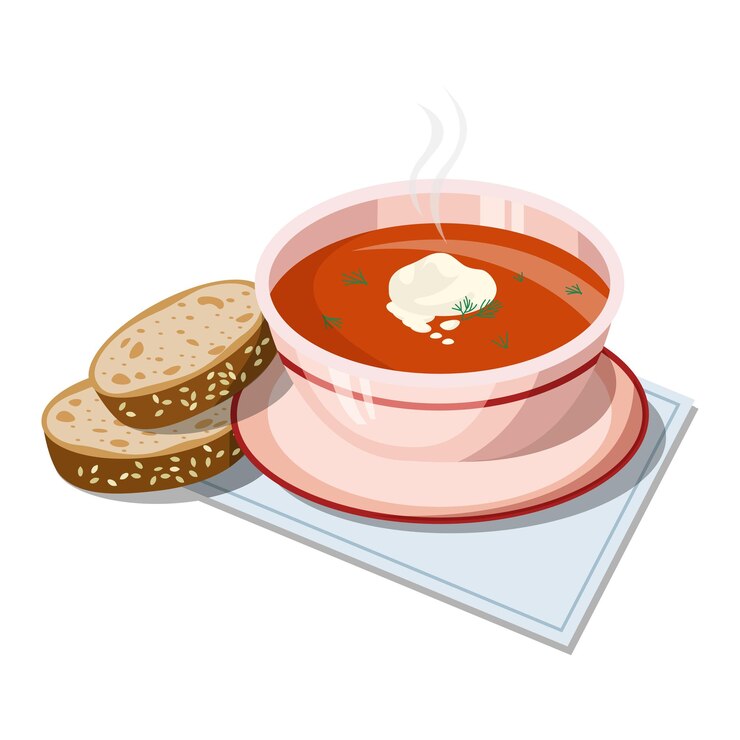 Vector borsch food vector illustration