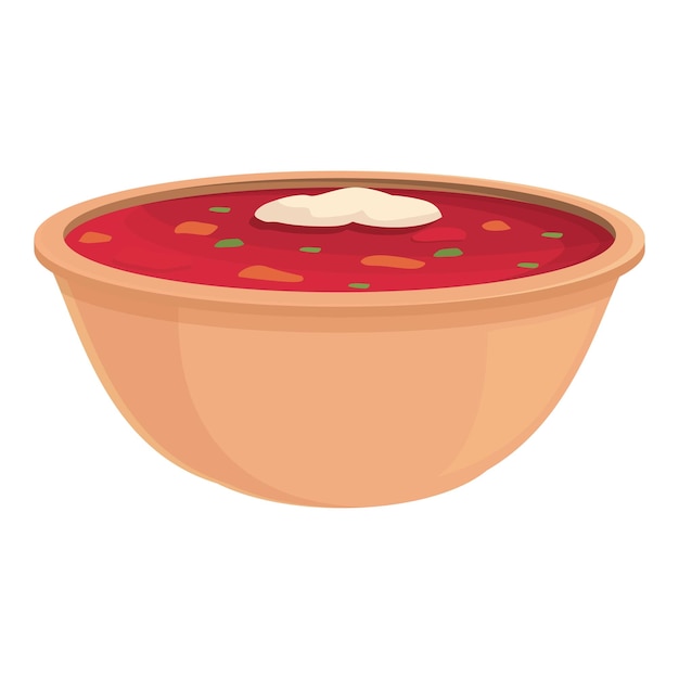 Borsch icon cartoon vector Healthy food Organic soup