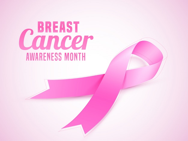 Borst kanker bewustzijn maand banner of poster met roze lint.