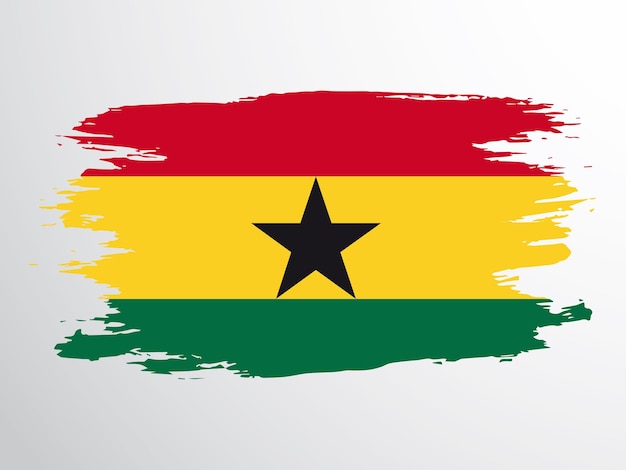 Borstel geschilderde vlag van Ghana