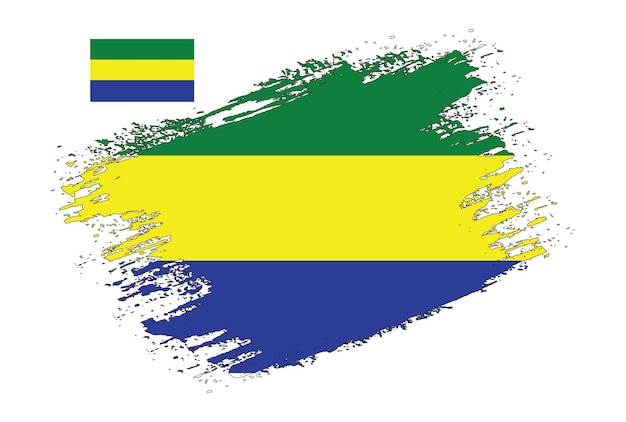 Borstel ontwerp Gabon vlag Vector