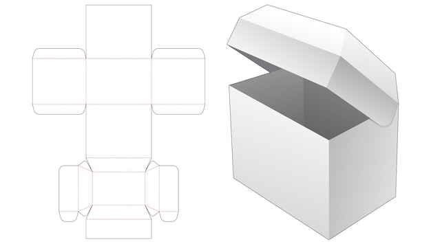 Vector borstflip verpakkingsdoos gestanst sjabloon