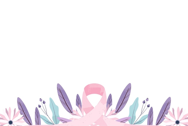 Borstkanker achtergrond met roze lint illustratie