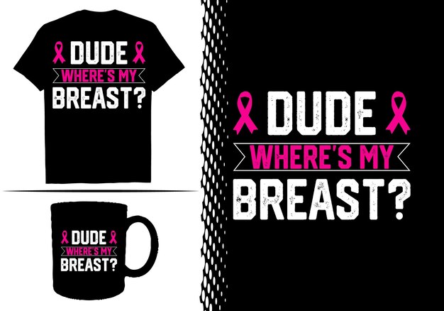 Vector borstkanker bewustzijn. borstkanker t-shirt ontwerpsjablonen. vector t-shirt