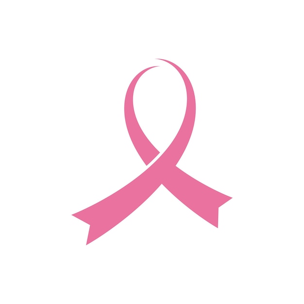 Borstkanker bewustzijn lint logo vector sjabloon