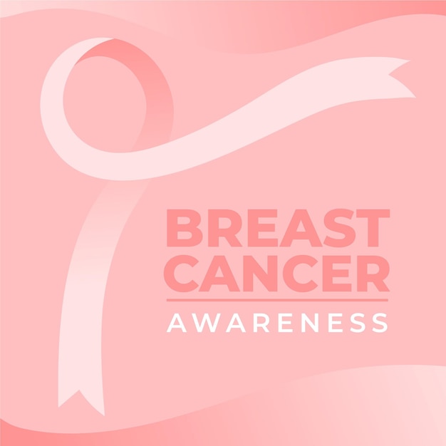 Borstkanker bewustzijn maand illustratie met roze lint