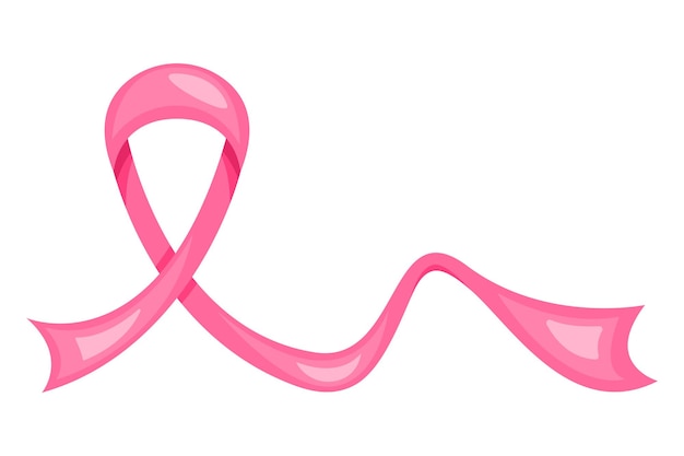 Borstkanker bewustzijn maand ontwerp, roze lint. Vectorillustratie.