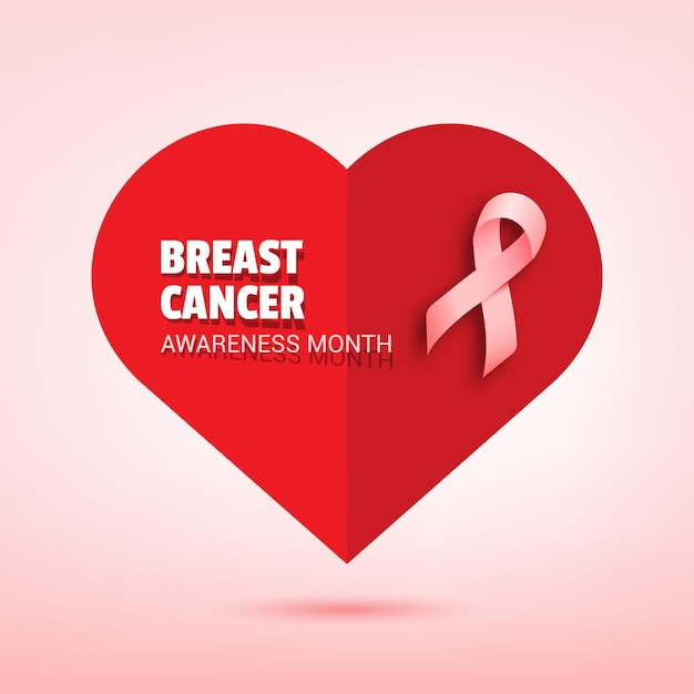 Vector borstkanker bewustzijn maand roze lint kan gebruiken voor banner kanker bewustzijn maand oktober campagne