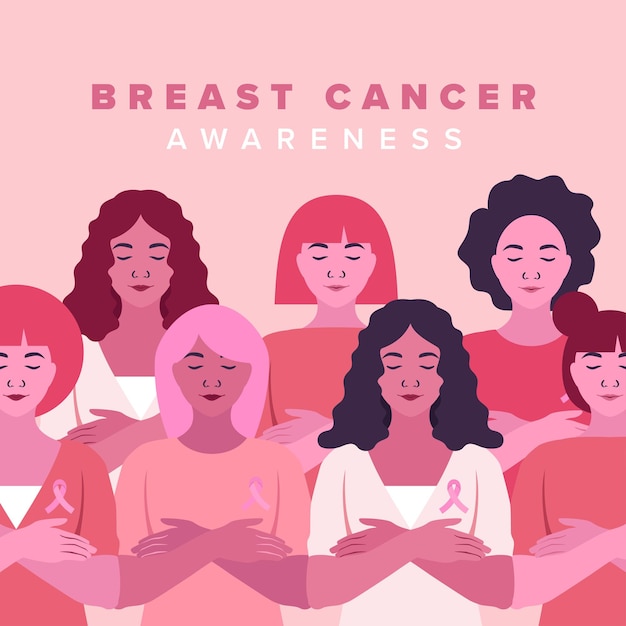 Borstkanker bewustzijn vrouwen illustratie