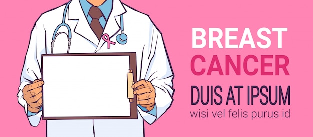 Borstkanker dag mannelijke arts banner
