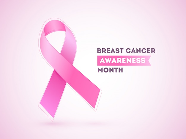 Borstkanker lint op roze glanzend voor Awareness Maand