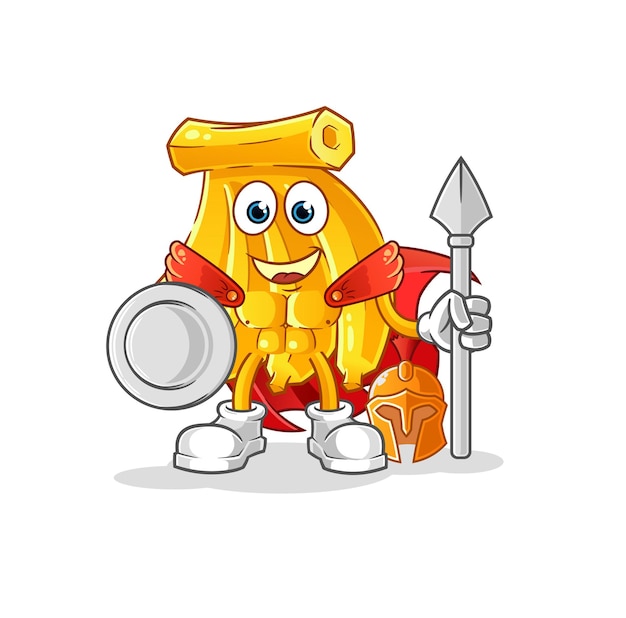 Bos bananen spartaanse cartoon mascotte. cartoon mascotte mascotte