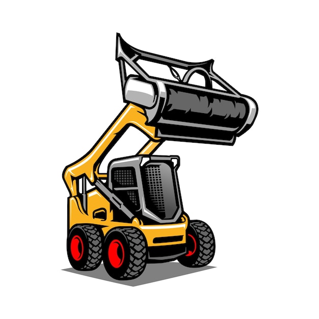 Vector bosbouw mulching machine illustratie vector