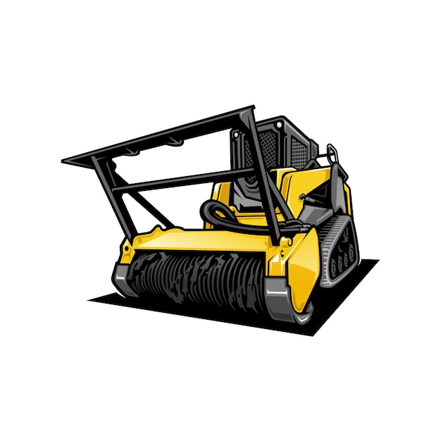 bosbouw mulchmachine geïsoleerde illustratie vector