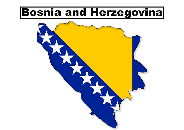 Bosina and Herzegovina flag map in vector