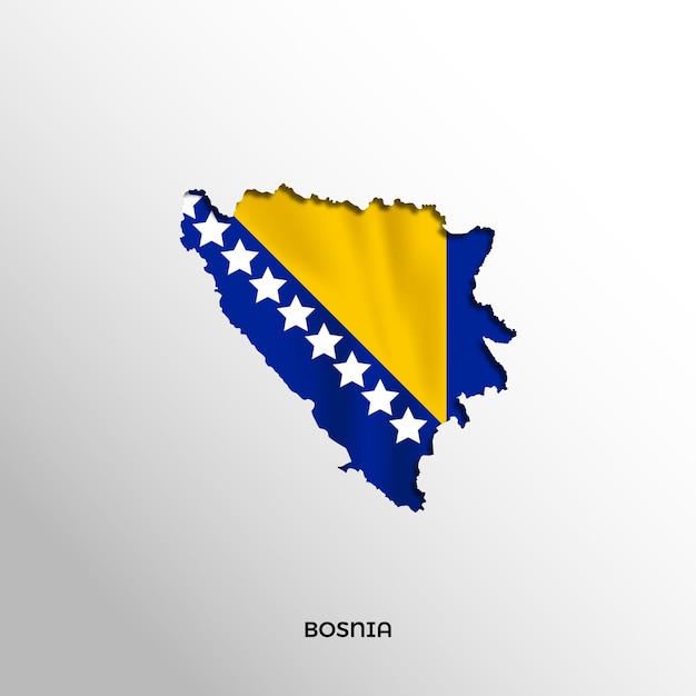 Vector bosnia flag illustration flag and map background