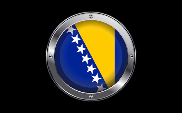 Bandiera della bosnia ed erzegovina nel vettore 3d