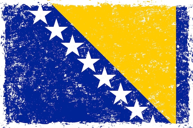 ボスニア・ヘルツェゴビナの国旗グランジ不良スタイル