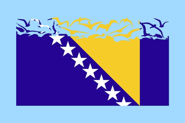 Bosnia and Herzegovina flag with freedom concept Bosnia flag transforming into flying bird.