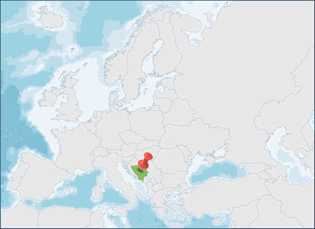 Расположение Боснии и Герцеговины на карте Европы