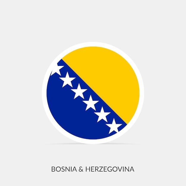 Bosnia herzegovina round flag icon with shadow