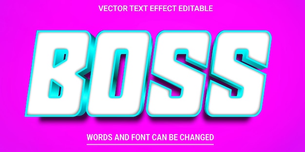 Vettore effetto di testo modificabile boss 3d con sfondo