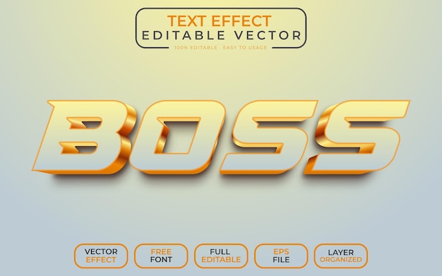 Boss 3D-teksteffect EPS-vectorbestand